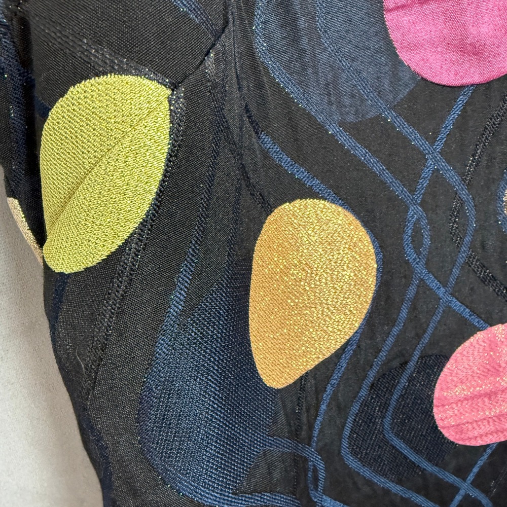 Maeve Multi-Color Metalic Polka-Dot Mesh Sleeveless Abstract Mini Dress Women XL - Picture 10 of 15